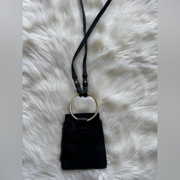 Chloe Mini Faye Bracelet Black Leather Suede Crossbody Bag - Picture 7 of 7